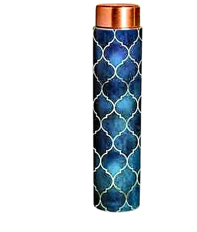 Meenakari Copper Water Bottle - Style 7