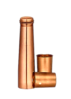 Plain Cone Copper Bottle Gift Set
