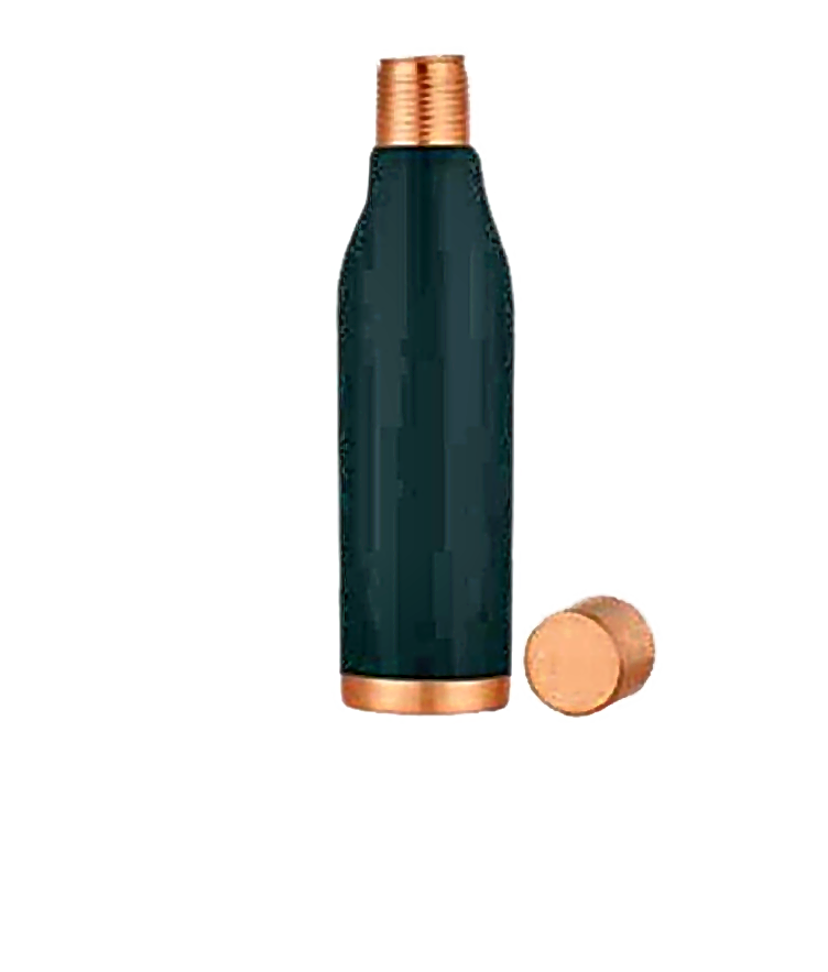 Wine & Glass Copper Water Bottle - Style 4