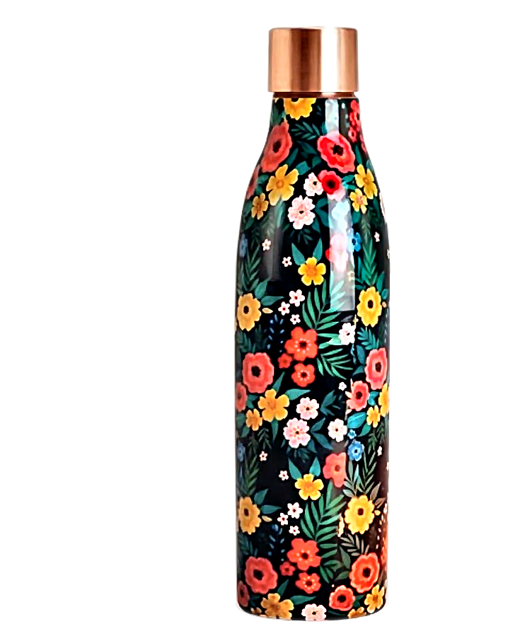 Wine & Oreo Meenakari Copper Bottle - Style 1