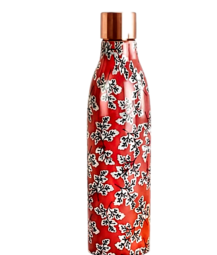 Wine & Oreo Meenakari Copper Bottle - Style 2